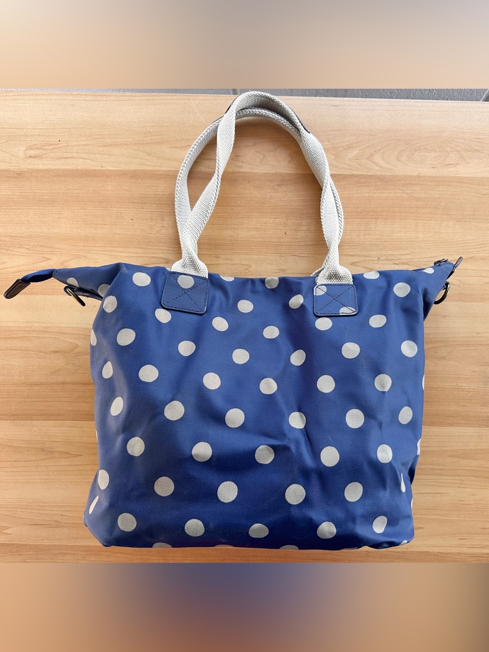 Cath Kidston Navy and Cream Polka Dot Tote - Picture 5 of 14